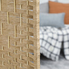 HOMCOM - Séparateur de pièce autoportant à 8 panneaux en fibre ondulée pour bureau à domicile - naturel-Matériaux : Papier, Bambou, Bois 
