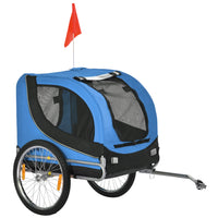 Aosom Pet Bike Wagon and Cargo Carrier with Hitch and Reflectors - Blue-Sturdy steel frame and durable 600D Oxford fabric 
