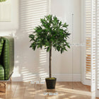 Outsunny - Arbre de laurier artificiel 3 pi en pot - vert - lot de 2-Livré avec un pot rempli de ciment pour qu’il tienne droit 