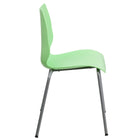 Flash Furniture HERCULES Series Green Stack Chair with Lumbar Support & Silver Frame-Stacks up to 5 Chairs High