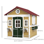 Outsunny - Maisonnette de jeux d'extérieur en bois pour enfants avec porte, fenêtres, pots de fleurs et boîtes - Beige-Bois de sapin massif pour l'extérieur 