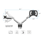 ShoppingAll - Support pour écran et ordinateur portable 2 en 1 avec 2 bras pivotants - Argent-6
