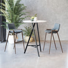 Zuo Desi Barstool - Azure Grey/Walnut - Set of 2-Dimensions: 21.7" L x 20.7" W x 39.0" H