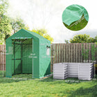 Outsunny Greenhouse with Raised Garden Bed - Green- Galvanized raised bed is rust-resistant and strong enough for daily use
 