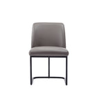 Manhattan Comfort - Chaise de salle à manger moderne Serena 60 cm en similicuir gris-Chaise de salle à manger moderne pour salle à manger et bureau à domicile
