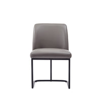 Manhattan Comfort - Chaise de salle à manger moderne Serena 60 cm en similicuir gris-Chaise de salle à manger moderne pour salle à manger et bureau à domicile