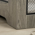 PawHut 31.5" L Dog Kennel End Table with Cushion and Storage - Grey-Two doors make it easy to enter and exit 