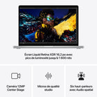 Apple - Portatif MacBook Pro 16 po - M4 Pro - SSD 512 Go - Mémoire unifiée 48 Go - Noir sidéral - Anglais-Écran Pro Brillant: L'écran liquid retina XDR 16,2 po affiche une luminosité en continu jusqu’à 1 000 nits, avec des pics de luminosité à 1 600 nits et un contraste de 1 000 000:1