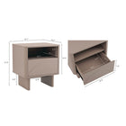 Manhattan Comfort Ella 19.7" Modern Nightstand - Mocha-Smooth Rounded Edges Add a Modern Charm and Enhance Safety