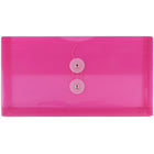 JAM Paper - Enveloppes #10 en plastique/poly, 5 1/4 po x 10 po, fermeture avec bouton et ficelle, fuchsia, paq./24-Taille : 1,13 po