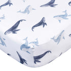 Gerber Childrenswear - Drap de berceau en tricot - Calme côtier - Baleines-Fabriqué à partir d'un mélange durable de polyester et de jersey élasthanne extensible, ce drap assure un ajustement parfait sur les matelas de lit de bébé standard, mesurant 52 x 28