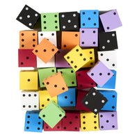 Koplow Games Foam Spot Dice- 2"- Assorted Colours- Bag of 36 -Foam Dice are a great math manipulative