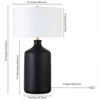 Hudson&Canal - Lampe de table Sloane en céramique de 74 cm de haut avec abat-jour en tissu, - Noir mat/blanc-Nettoyer avec un chiffon doux et sec, sans produits chimiques agressifs ni produits de nettoyage abrasifs