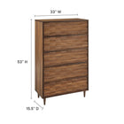 Modway Vespera 5-Drawer Chest - Walnut-Mindi Wood and Particleboard