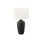 Monarch Specialties 25" H Contemporary Table Lamp - Black Concrete / Ivory / Cream Shade-This 25"h table lamp features a striking black concrete base paired with an elegant ivory fabric shade, making it a stylish choice for any modern living room, bedroom, or office