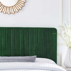 Modway Milenna Channel Tufted Performance Velvet Full/Queen Headboard - Emerald-Dense Foam Padding