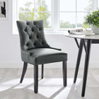 Modway Regent Tufted Vegan Leather Dining Chair - Grey-Dense Foam Padding