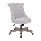 Hannah Tufted Office Chair, Fog-Stylish office chair with Tufted back, Attractive wood base, Adjustable height and Easy assembly