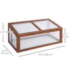 Outsunny châssis froid en bois 39 po L x 26 po l x 16 po H avec couvercle supérieur ouvrable et incliné, brun-Conception du dessus incliné pour éviter l'accumulation d'eau de pluie  
