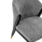 Manhattan Comfort Ola 21.46" Modern Chenille Upholstered Dining Chair - Grey - Set of 2-Unique Modern Back Legs that Extend to the Top Back Frame