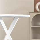 HOMCOM - Table de cuisine ronde 29,5 po avec pied en acier pour petits espaces - blanc-Assemblage requis 