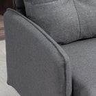 HOMCOM 55" Loveseat Sofa with Tufted Back - Dark Grey-Linen-touch fabric is breathable and not easy to wrinkle or deform