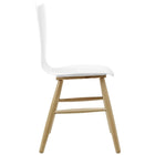 Modway Cascade Wood Dining Chair - White-Splayed Dowel Beechwood Legs