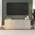Hudson&Canal Renad TV Stand for TV's up to 78" - Alder White-Constructed of sturdy MDF materials in a handcrafted alder white finish