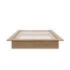 Nexera Malibu Bed Frame - Queen Size - Brown Oak-Sleek Minimalist Design: Modern Brown Oak platform bed crafted from engineered wood for contemporary elegance