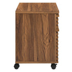 Modway Render Wood File Cabinet - Walnut-Plastic Casters