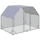 PawHut - Poulailler en métal pour 4 à 6 poules, enclos pour poules avec toit-Le toit ombragé garde les animaux au frais, au sec, confortables et les protège de la pluie et des rayons UV 