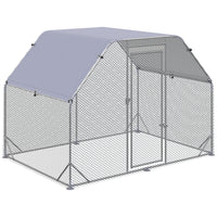 PawHut - Poulailler en métal pour 4 à 6 poules, enclos pour poules avec toit-Le toit ombragé garde les animaux au frais, au sec, confortables et les protège de la pluie et des rayons UV 