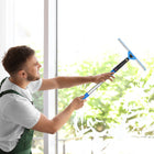 Gritt Commercial Window Washing Kit - 14" Swivel Window Squeegee - 20" Pole Handle - 2 Pack-Streamlines the window cleaning process