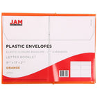 JAM Paper Plastic Envelopes with 2.63 Expansion, Elastic Closure, Letter Booklet, 9.75 x 13, Orange Poly, 12 Pack (218E25org)-12 per pack