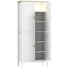 HOMCOM 70" H Kitchen Pantry Cabinet with Sensor LED Light - White-Customise your light with 3 colours and dimmable settings 