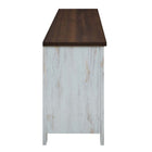 Modway Bennington 71" Rustic Sliding Door TV Stand - White-Cable Management