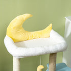 PawHut - Arbre à chat d’intérieur avec perchoir étoile en peluche teddy bleu 41 po-Couleur : Bleu, Jaune 