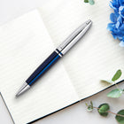 A.T. Cross Calais Ballpoint Pen - Chrome and Blue-5