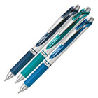 Pentel EnerGel Retractable Gel Roller - 0.7mm - Metal Tip - Assorted Colours - 3 Pack-Rubber grip for writing comfort and control