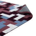 Modway Andela Interlocking Block Mosaic Area Rug - 8 ft W x 10 ft L - Multicolored Red/Light Blue-High Density / Machine-Woven