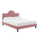 Modway Soleil Performance Velvet Twin Bed - Dusty Rose-Stain-Resistant Performance Velvet