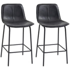 HOMCOM - Tabourets de bar rembourrés en microfibre - noir - paquet de 2-Lot de 2 tabourets de comptoir 
