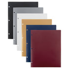 JAM Paper - Chemises en plastique robuste à 3 trous et pochettes - chemises ultra résistantes - couleurs professionnelles assorties - 6/paquet-Couleurs : bordeaux, doré, gris, bleu marine, blanc et noir. 