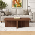 Hudson&Canal Elna 44"W Rectangular Coffee Table - Satin Walnut-Features easy assembly