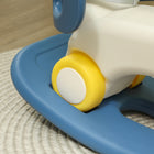 Qaba - Cheval à bascule 4 en 1, poussette, voiture glissante avec planche d'équilibre - bleu-Fabriqué en HDPE robuste pour une utilisation durable 