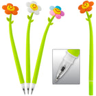 Merangue - Stylo Fleur Souriante en Silicone - 1.0 mm - Noir-Corps souple, encre noire, pointe moyenne