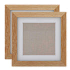 Decent Living - Cadre photo en bois massif - Teck doré - 8x8pouce - Paquet de 2-Bois massif 100 % naturel (Okan/Teck)