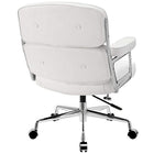 Nicer Furniture - fauteuil de travail exécutif en cuir véritable - blanc-Les coussins en mousse injectée de PU (coussin de siège de 4 1/2" d'épaisseur, coussin de dossier de 3" d'épaisseur) sont enveloppés de Dacron, une soie synthétique.