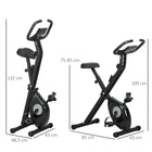 Soozier Foldable Exercise Bike with 8-Level Adjustable Magnetic Resistance-Smooth and quiet magnetic drive mechanism with a 4 lb (1.6 kg) machine balanced flywheel for stability