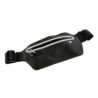 PurAthletics Ultra-Light Waist Bag - Black-Zippered stretchy pocket keeps your phone secured